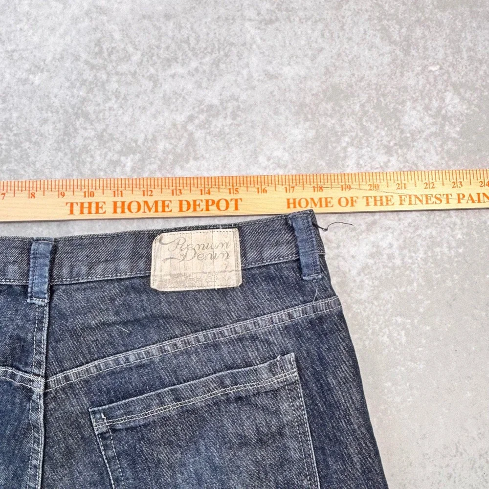 Premium Denim Distressed Baggy Jorts Y2K Dark Wash Skater Denim Shorts 40